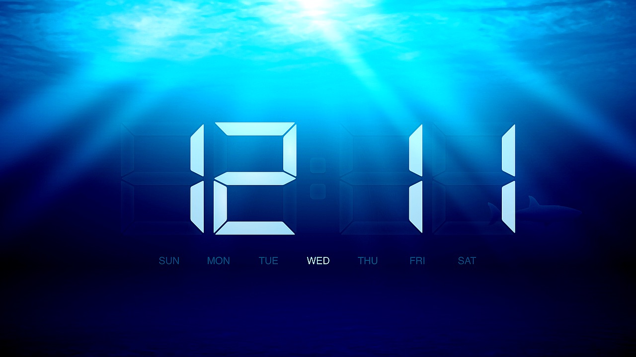 Apple TV Sea Clock with animated shark